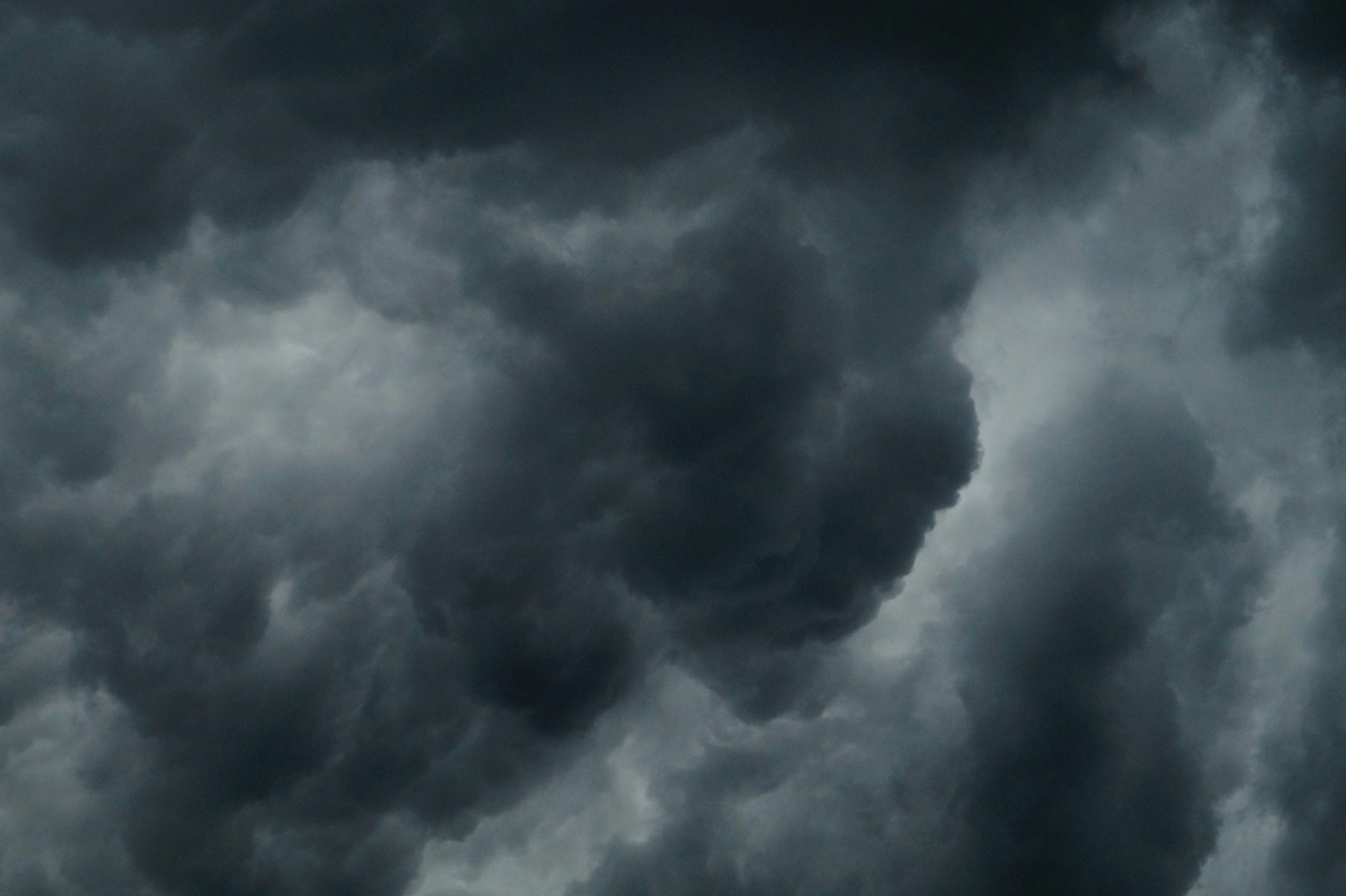 Photograph of dark blue storm clouds